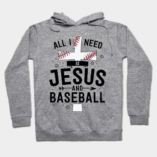 I Need Jesus And Baseball Sports Mom Gift Christian Cross Hoodie